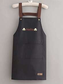 1 Buah Celemek Barista Tahan Air Dua Sisi Motif Beruang NICE Warna Polos, Celemek Dapur Serbaguna untuk Rumah, BBQ Luar Ruangan, Katering, Seni, Melukis, Salon, dan Pakaian Kerja Seragam Bengkel - HALO - View 11