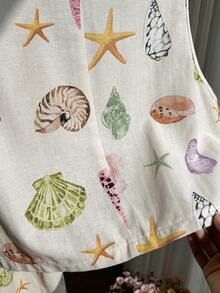 Comfortcana 大码女式单排扣纯色背心短裤休闲套装两件套，春夏米色两件套休闲套装，女式两件套短裤套装，秋冬返校季 - 彩色 - 查看 3