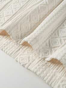 Manfinity Homme 男士短袖纹理面料 Polo 衫，适合休闲、户外和派对穿着，夏季男士必备纹理衬衫 - 白色 - 查看 4