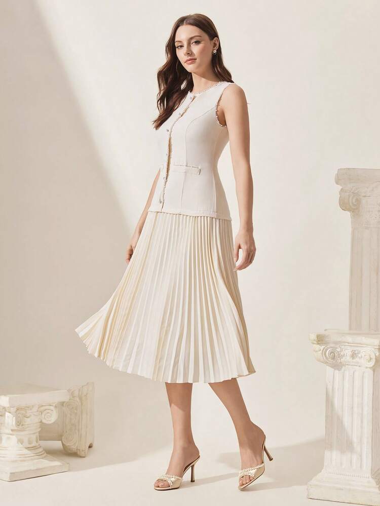 CUCCOO CHICEST New Arrival Summer Women Pearly Round Toe Slim High Heel Sandals, Elegant, Romantic White Satin Bridal, Bridesmaid High Heel Shoes, Fashion Party Formal Wear Suitable For Wedding For Christmas Elegant Shoes Wedding Shoes Summer Shoes Bride Shoes