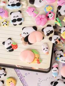 MINKOJA 3D Cute Animal Panda, Rabbit And Cat Paw Foam Sticker, Decompression Sticker, Decorative Sticker For Water Bottle, Keyboard, Table, Rewards For Kids, 3D Scrapbook Sticker Toy - Multicolor - View 3