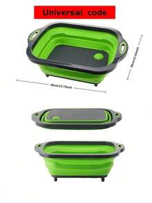 一体式可折叠砧板套装 - 可折叠洗碗机适用，带内置果蔬滤网和防滑底座的备餐碗 - 8.5夸脱厨房水槽架 - 节省空间设计，适合房车、公寓和露营旅行 - 綠色 - 查看 8