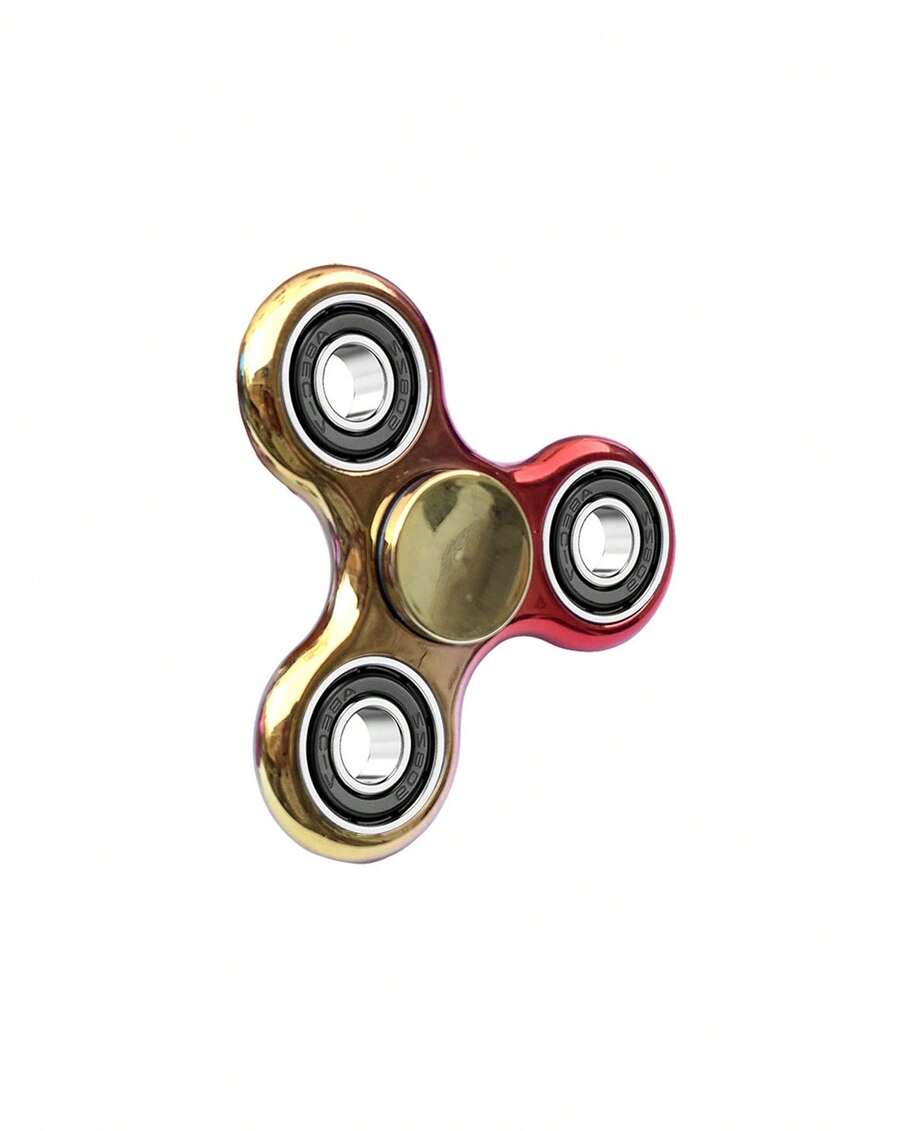 Multi-Color Electroplated Finger Spinner Fidget Stress Relief Toy For Children - Multicolor - View 1