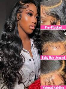 13x4 Body Wave Lace Front Wig Human Hair - Pre Plucked Natural Hairline Melted Transparent Lace Frontal Wigs For Women - 180% Density Natural Wave Seamless Transition Soft & Tangle-Free 16-32 Inch - Perfect For Birthday Party & Club Night & Graduation & Date Night - S1B - View 4