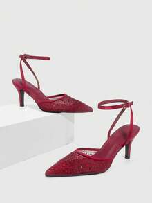 CUCCOO SZL Zapatos de tacón para mujer para uso diario - Burdeos - Ver 2