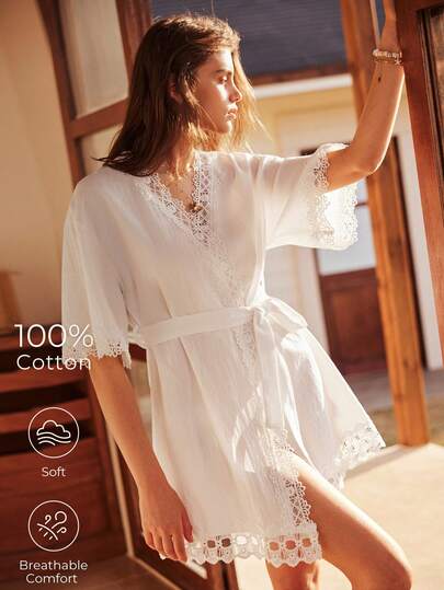 رداء نسائي قطن 100% بطراز بوهيمي