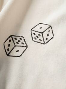 MONOPOLY X SHEIN 少女圆领卡通字母印花休闲百搭日常短袖T恤 - 杏色 - 查看 8