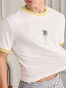 SWAVVY Men's  Casual Short Sleeve  T-Shirt,  Streetwear ,Summer, Fashionable Daily Wear, - White - View 4