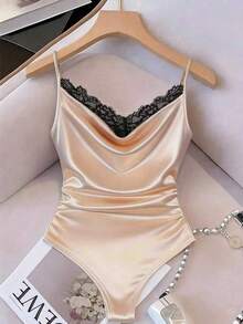 GlowEve 女士优雅连体衣，撞色蕾丝设计，是参加派对和外出活动的理想之选。 - 香檳色 - 查看 1