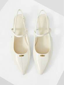 MOTF WOMEN'S MINIMALIST BACKLESS FLAT SHOES SPRING SHOES - Off-white - View 2