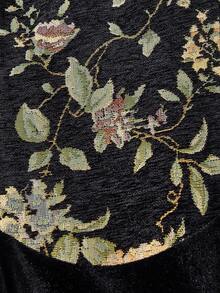 SHEIN MOD 女士露肩复古黑色花卉提花抹胸连衣裙 - 黑色 - 查看 6