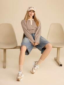 Vate 女士时尚黑色运动鞋 - 时尚舒适的日常休闲鞋 - 米色 - 查看 6