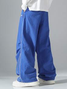 Sport MetroGents Men's Comfortable Textured Fabric Straight Leg Pants - Royal Blue - View 2