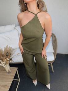 Jeta Ari 女士日常两件套服装 - 軍綠色 - 查看 3