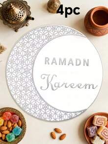 1-8 Alas Meja Bundar Aneka Warna untuk Ramadan, Cocok untuk Dekorasi Meja, Dekorasi Rumah, Acara Perjamuan, Makan Malam Perayaan, Pesta Liburan di Luar Ruangan, Dekorasi Meja, Aksesori yang Indah - MultiWarna - View 12