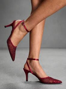 CUCCOO SZL Zapatos de tacón para mujer para uso diario - Burdeos - Ver 8