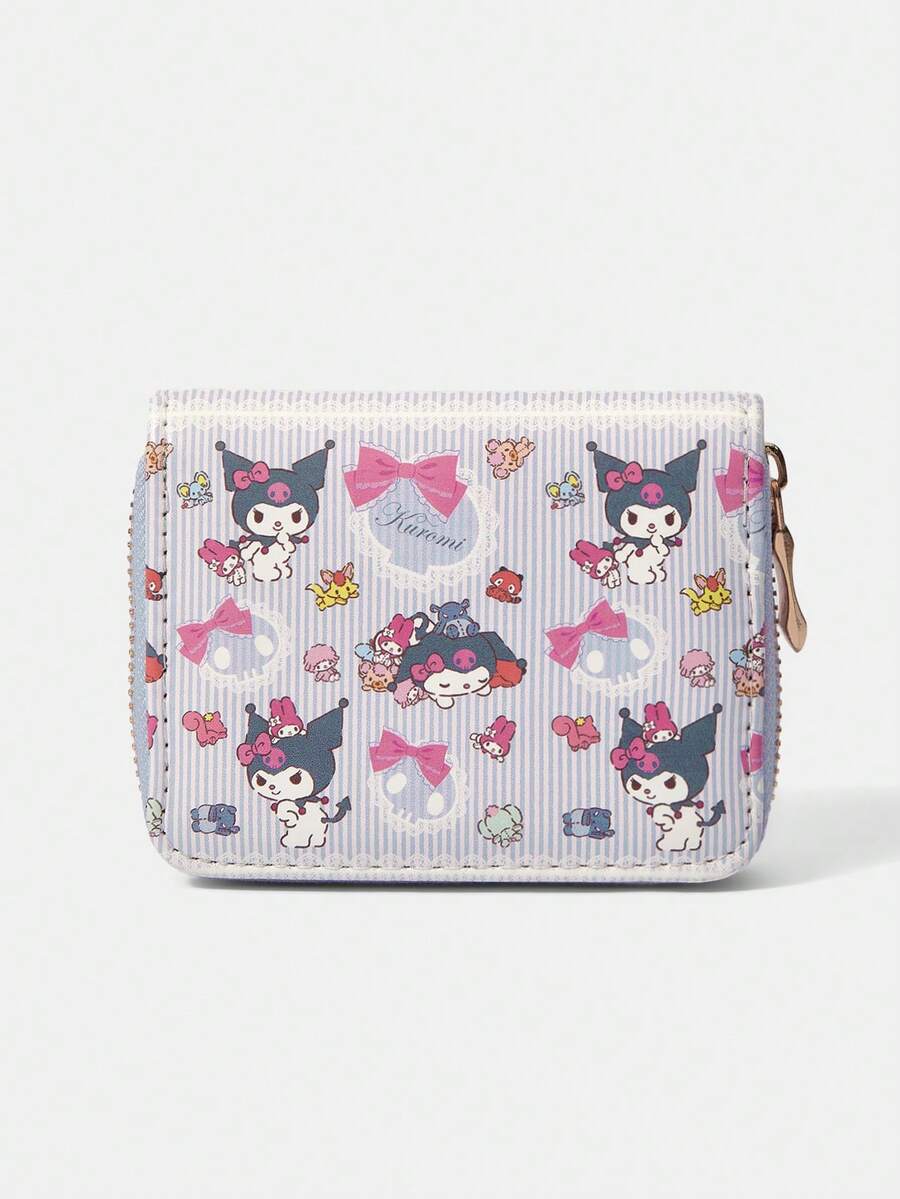 HELLO KITTY AND FRIENDS | SHEIN 1个骷髅头蝴蝶结图案简约风格拉链零钱包，适合女性使用。 - 多色7 - 查看 1