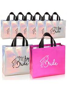 8pcs Bridal Party Favor Gift Bags, Wedding Decoration Creative Bridesmaid Bags, Bridal Shower Novelty Gifts, Sparkling Wedding Decor For Home Room Party Favors - multicolor - View 3