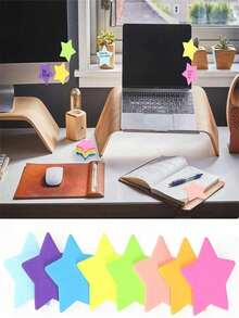 8 paquetes de notas adhesivas con forma de estrella, 8 colores brillantes, 30 hojas por bloque, blocs de notas autoadhesivos para uso escolar, oficina y planificador diario - Multicolor - Ver 9