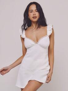 Athîral Women's Casual Comfortable Lace Camisole Nightgown - White - View 1