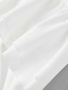 SHEIN MOD 女士白色不对称荷叶边中长裙 - 白色 - 查看 3