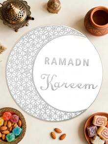 1-8 Alas Meja Bundar Aneka Warna untuk Ramadan, Cocok untuk Dekorasi Meja, Dekorasi Rumah, Acara Perjamuan, Makan Malam Perayaan, Pesta Liburan di Luar Ruangan, Dekorasi Meja, Aksesori yang Indah - MultiWarna - View 7