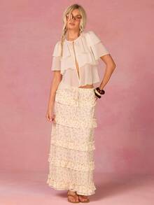 Athîral Women's Casual Vacation Chiffon Cream White Shirt, Spring/Summer, Summer Top, Solid Color White Top, Flowing Top, Summer Top, Wedding Outfit, Outdoor Outfit, Date Party Outfit, Holiday Outfit - White - View 3