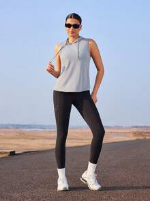 OutZeal Trang phục mùa hè cho nữ: Áo tank top ngoài trời, thích hợp chạy bộ, leo núi, cắm trại, chất liệu mềm mại như lụa, thiết kế xếp ly chéo lưng. - Màu xanh bụi bặm - Xem 5