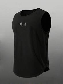 Manfinity Sport Corelite Completo sportivo da uomo con canotta e pantaloncini con stampa di manubri - nero - Visualizzare 3