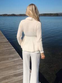 Sydney Algeri 女士优雅针织开衫，复古风，舒适保暖，女士服装，冬季女士毛衣，秋季女士服装，新年丑陋毛衣，情人节毛衣 - 白色 - 查看 2