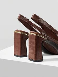 MOTF ZAPATOS DE MUJER CON TACÓN GRUESO Y PUNTA CERRADA - Café integral - Ver 9