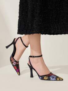 CUCCOO CHICEST 女士尖头细高跟鞋 婚礼宴会派对优雅 - 黑色 - 查看 3