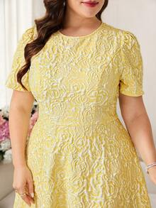 Ellevyn Gold,Summer,1920s Flapper,Elegant,Wedding Plus Size Women's Dresses,Short Sleeve Mid-Length Spring & Summer Yellow Graduation Outfit Carnival Costume - Multicolor - View 6