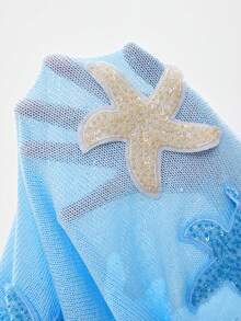 Coolane 女士春夏时尚沙滩装针织海星亮片粉色迷你连衣裙 - 粉色 - 查看 7