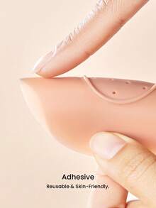 LUVLETTE Miếng che đầu nhũ hoa silicon màu hồng, không dính, tái sử dụng, tự dính, không lộ viền - Không có keo ở giữa - Kiểu dáng hạnh nhân - Áo ngực cưới - Almond - Xem 5