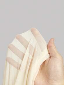 SHEIN MOD Women's Apricot Asymmetric Shoulder 2 In 1 Ruffled Hem Jumpsuit, Summer - Apricot - View 7