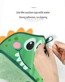 Cartoon Cute Duck Kids Toy Kitchen And Bath Storage Mesh Bag Waterproof Draining Baby Bathroom Hanging Bag With Suction Cups - Multicolor - View 7