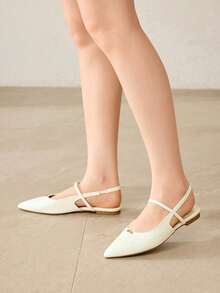 MOTF WOMEN'S MINIMALIST BACKLESS FLAT SHOES SPRING SHOES - Off-white - View 6