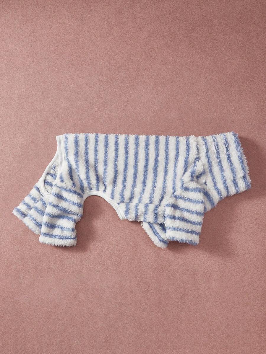 PETSIN Pawparrel 1件宠物秋冬双面毛绒弹力舒适保暖条纹高领狗狗连体衣 - 彩色 - 查看 1