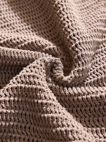 SHEIN Off Shoulder Beachwear Cover Up Mini Dress - Brown - View 7