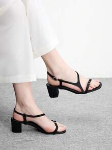 CUCCOO BIZCHIC Minimalist Fashionable Versatile Casual & Office Commute Women High Heel Sandals - Black - View 1