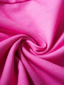 HELLO KITTY AND FRIENDS | SHEIN 少女休闲时尚街头运动卡通字母印花V领宽松短款T恤，夏季 - 粉色 - 查看 6