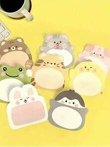 8pcs/Set Cute Cartoon Animal Pattern Memo Pads Creative Upright Sticky Notes, 20 Sheets Per Pad Total 160 Sheets Christmas Gift Or Prize - Multicolor - View 7