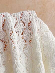 Soleia Women's Sexy Backless Pointelle Knit Halter Top And Mini Skirt Sweater Set For Beach Vacation, Does Not Include Waist Chain - White - View 7