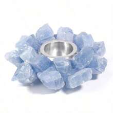 Cirelle Chân nến bằng đá quý thô tự nhiên – Đồ trang trí khuếch tán tinh dầu bằng đá quý thạch anh vàng, thạch anh hồng, thạch anh tím | Đồ trang trí nhà bằng đá chữa lành - Nhiều màu - Xem 12