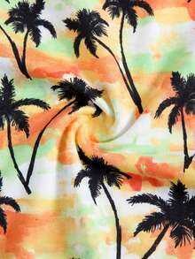 SHEIN 3pcs/Set Young Boy Casual Vacation Style Coconut Tree Print Sleeveless Loose Knit Tank Top Set, Suitable For School, Vacation, Spring & Summer - Multicolor - View 4