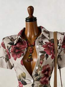 Lyxana Women's Casual Floral Print Shirt, Summer - Multicolor - View 4