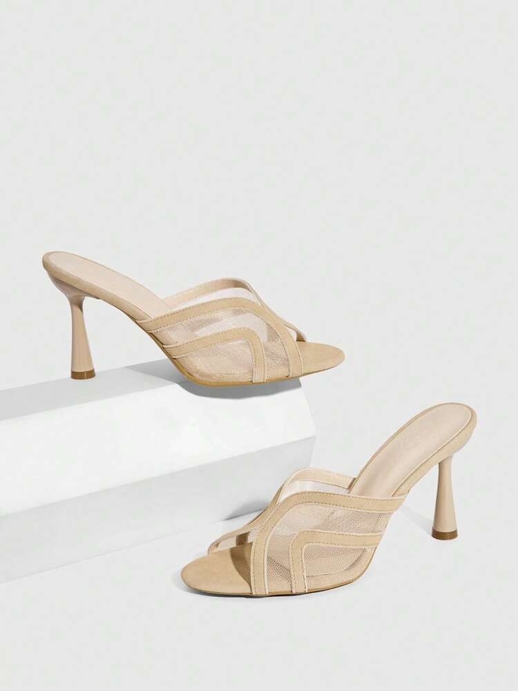 CUCCOO SZL Women Shoes Mesh Sandals Women's Summer Fashion Versatile High Heels New Sexy Stiletto Sandals Spring Shoes Prom Heels