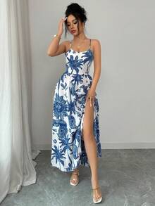 Elenzga Women's Casual Sleeveless Slit Dress With Paisley Pattern, Suitable For Vacation - Multicolor - View 6