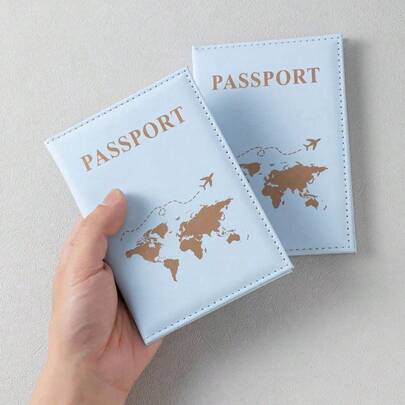 1. Ví đựng hộ chiếu bằng da PU màu xanh nhạt sáng tạo, có kẹp vé, kiểu dáng thời trang cho kỳ nghỉ, du lịch và bảo vệ hộ chiếu.